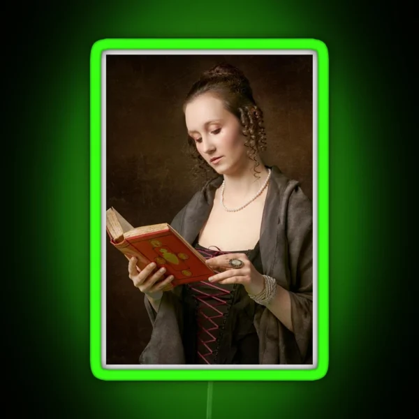 Girl With A Book RGB Neon Sign