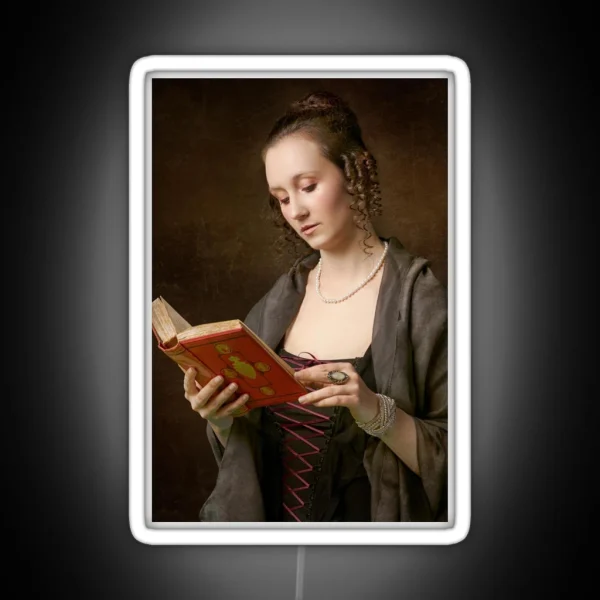Girl With A Book RGB Neon Sign