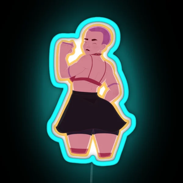 Girl With Shaved Head RGB Neon Sign