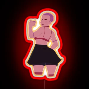 Girl With Shaved Head RGB Neon Sign
