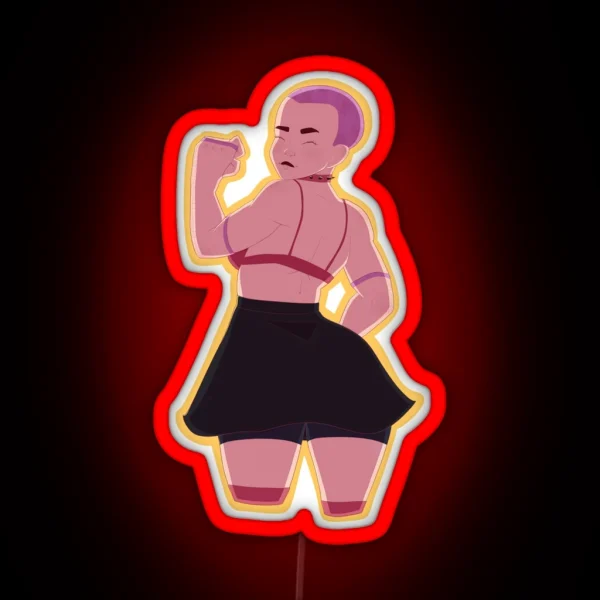 Girl With Shaved Head RGB Neon Sign