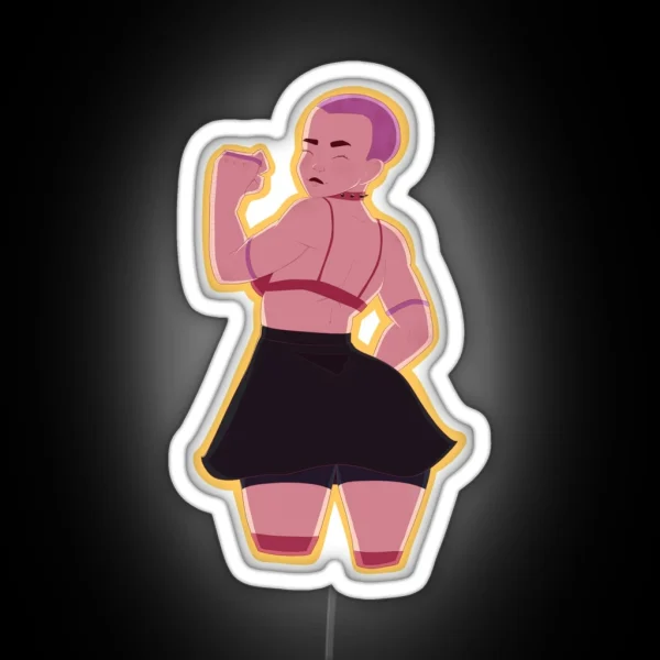 Girl With Shaved Head RGB Neon Sign