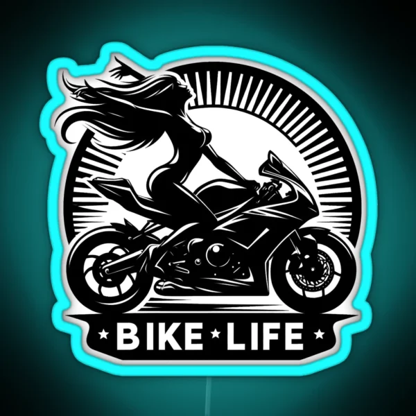 Girls Bike Life Empowering Women Riders RGB Neon Sign