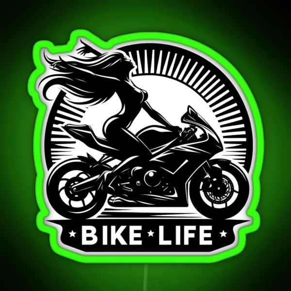 Girls Bike Life Empowering Women Riders RGB Neon Sign