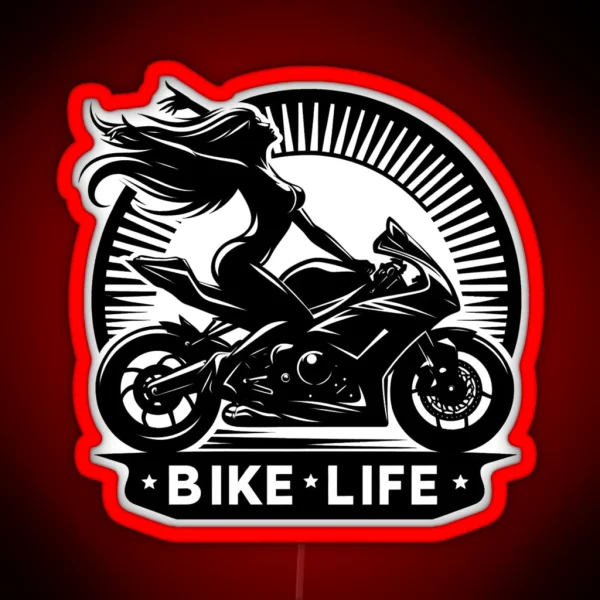 Girls Bike Life Empowering Women Riders RGB Neon Sign