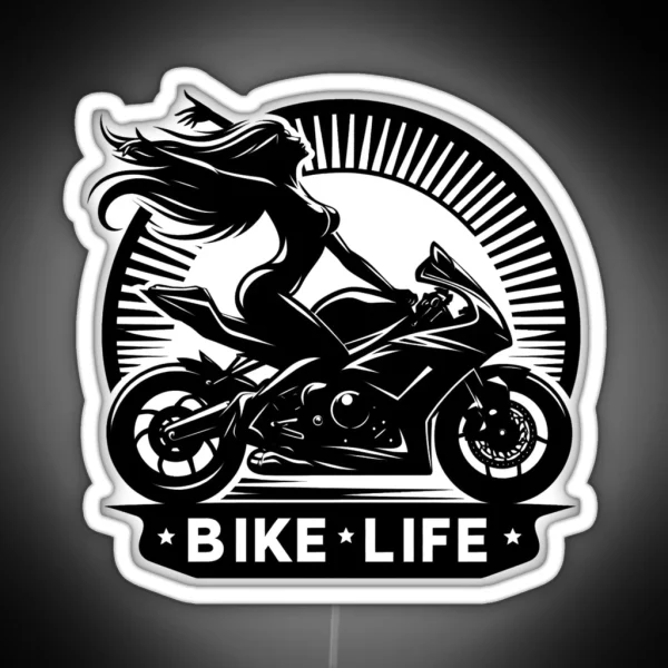 Girls Bike Life Empowering Women Riders RGB Neon Sign