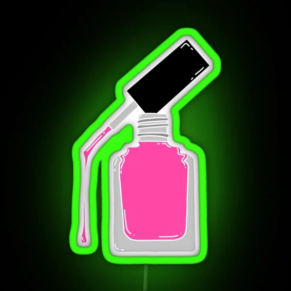 Girly Pink Nail Polish RGB Neon Sign