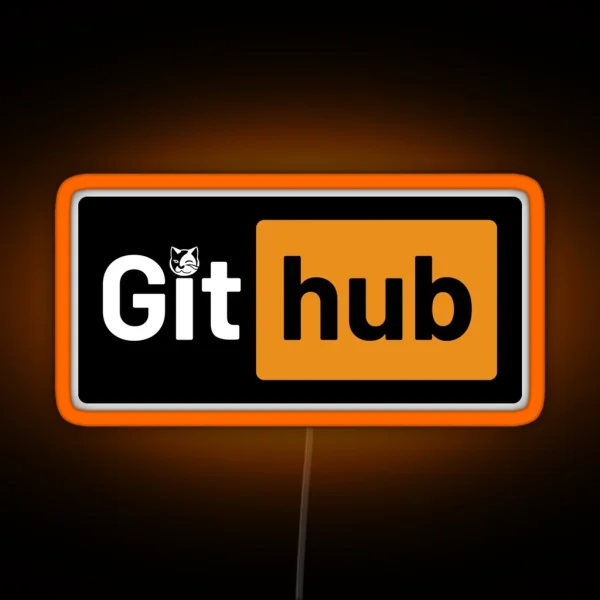 Github Developer Fun Pun RGB Neon Sign