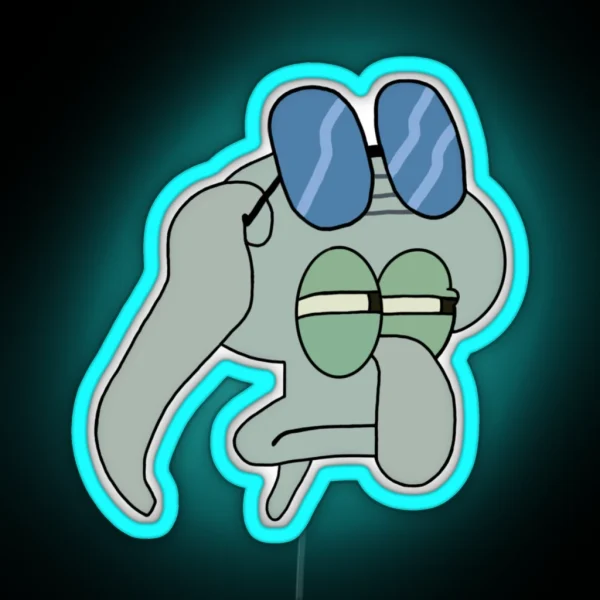 Glaring Squidward RGB Neon Sign