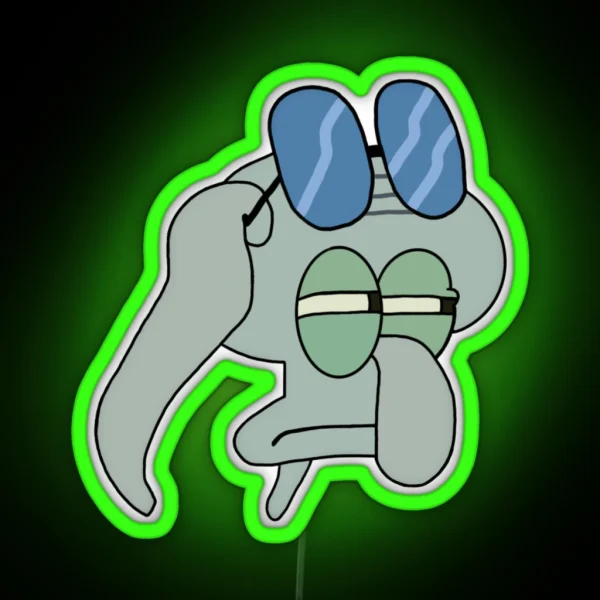 Glaring Squidward RGB Neon Sign