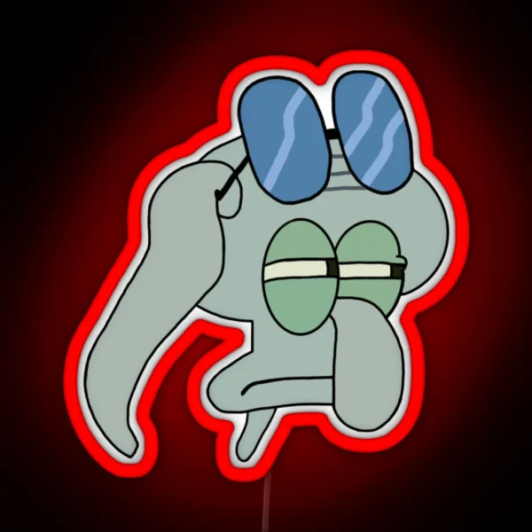 Glaring Squidward RGB Neon Sign