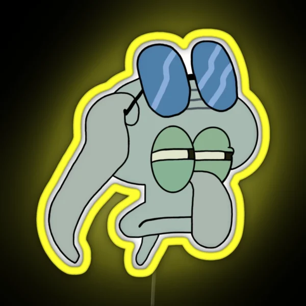 Glaring Squidward RGB Neon Sign