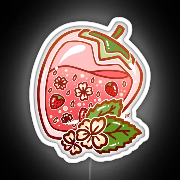 Glass Strawberry RGB Neon Sign