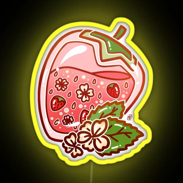 Glass Strawberry RGB Neon Sign