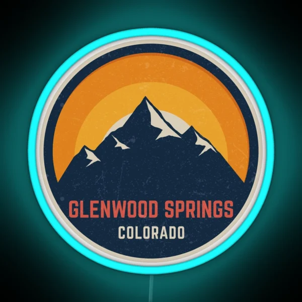 Glenwood Springs Colorado Mountain Design RGB Neon Sign