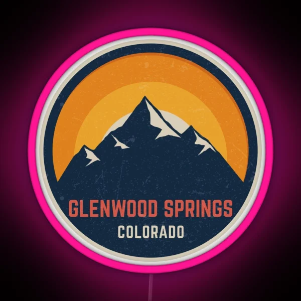 Glenwood Springs Colorado Mountain Design RGB Neon Sign