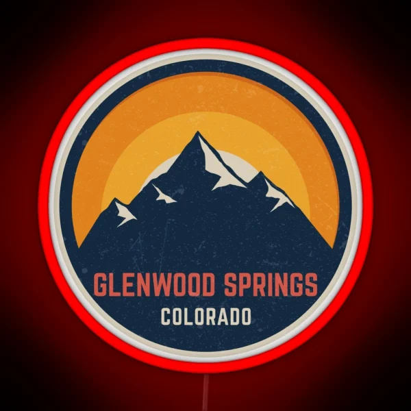 Glenwood Springs Colorado Mountain Design RGB Neon Sign