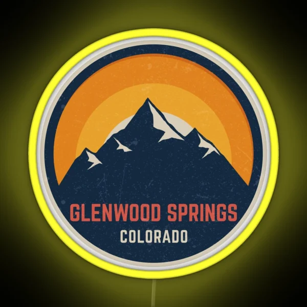 Glenwood Springs Colorado Mountain Design RGB Neon Sign