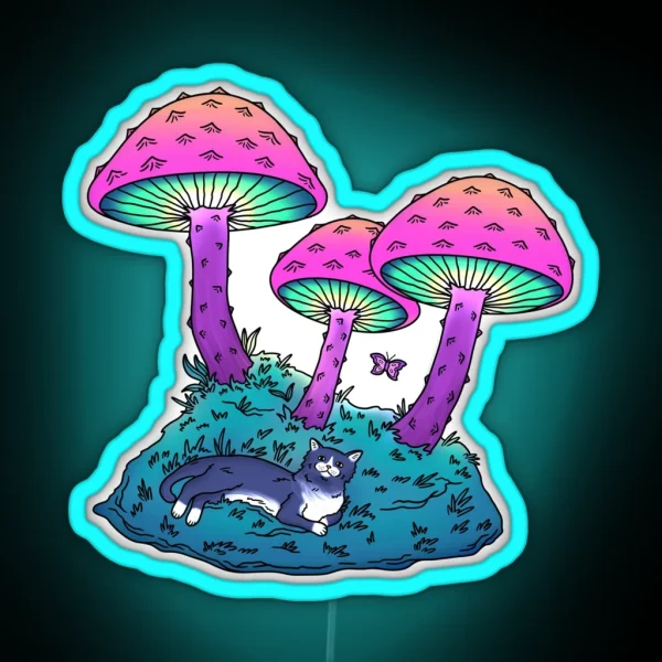 Glowing Mushroom Paradise RGB Neon Sign