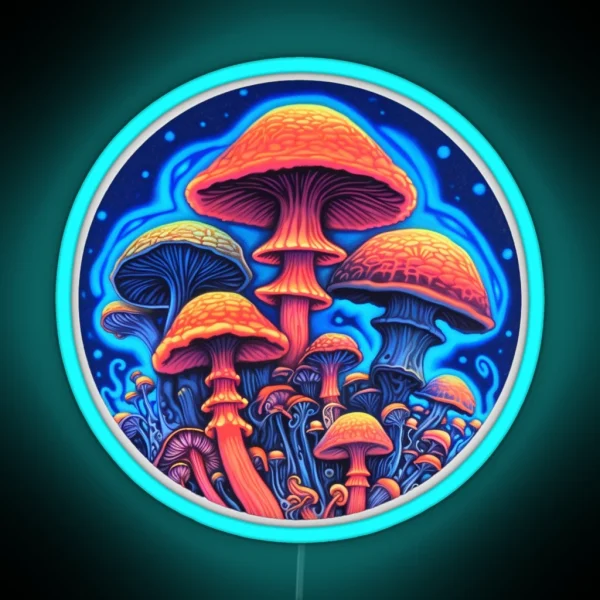 Glowing Mycelium Neon Mushroom Magic RGB Neon Sign