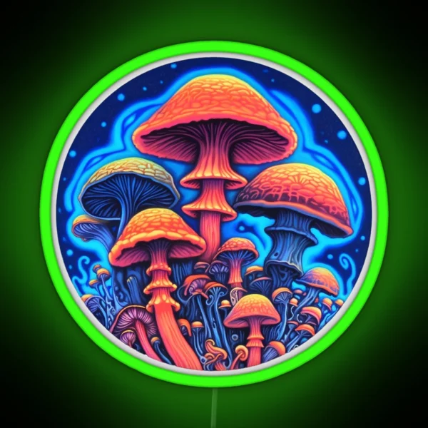 Glowing Mycelium Neon Mushroom Magic RGB Neon Sign