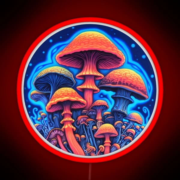 Glowing Mycelium Neon Mushroom Magic RGB Neon Sign