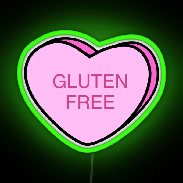 Gluten Free Candy Heart Pink RGB Neon Sign