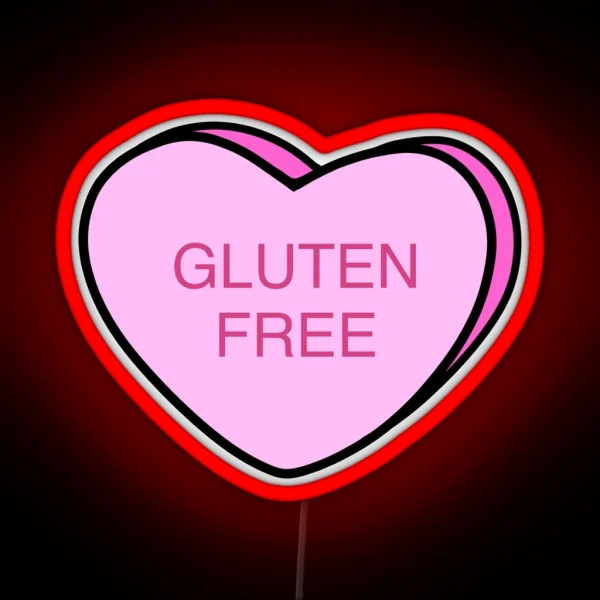 Gluten Free Candy Heart Pink RGB Neon Sign