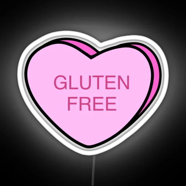 Gluten Free Candy Heart Pink RGB Neon Sign