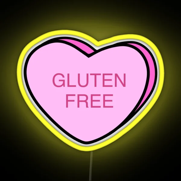 Gluten Free Candy Heart Pink RGB Neon Sign