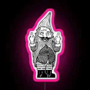 Gnome Regrets Double Bird Third Eye RGB Neon Sign