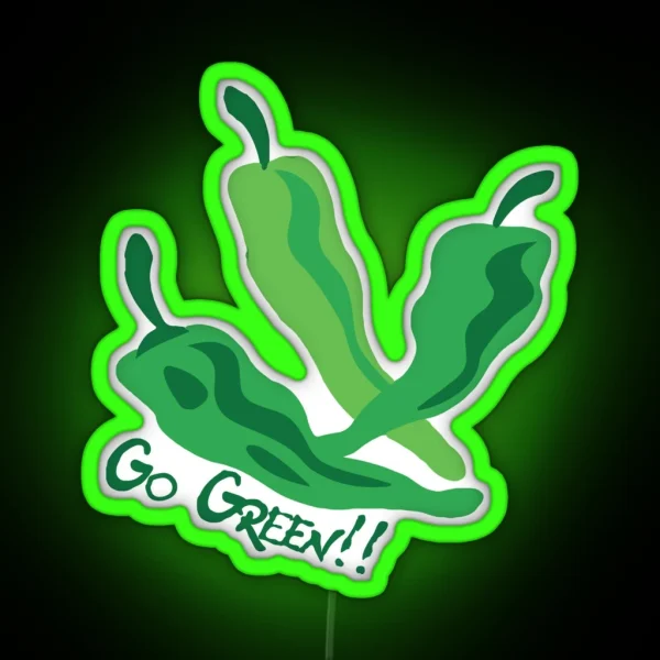 Go Green Chile Peppers RGB Neon Sign