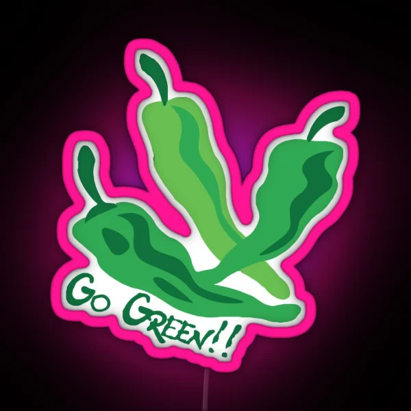 Go Green Chile Peppers RGB Neon Sign