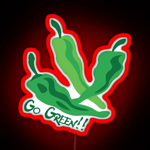 Go Green Chile Peppers RGB Neon Sign