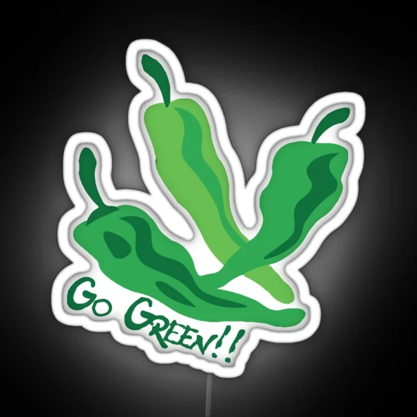 Go Green Chile Peppers RGB Neon Sign