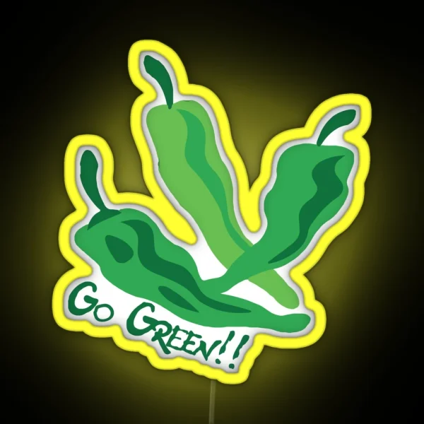 Go Green Chile Peppers RGB Neon Sign