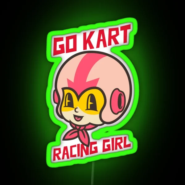 Go Kart Racing Girl RGB Neon Sign