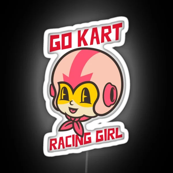 Go Kart Racing Girl RGB Neon Sign