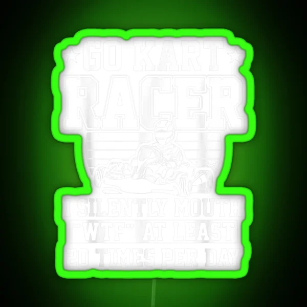 Go Kart Racing Mouth Karting Go Cart Racer RGB Neon Sign