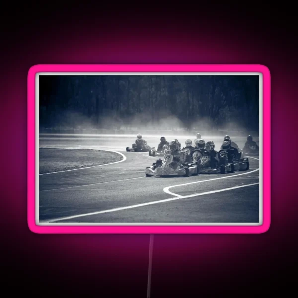 Go Kart Racing Photography RGB Neon Sign