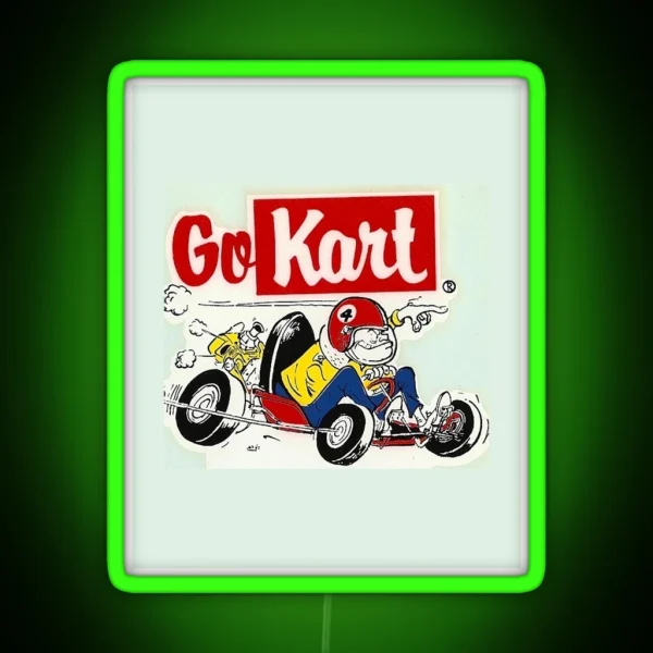 Go Kart Vintage RGB Neon Sign