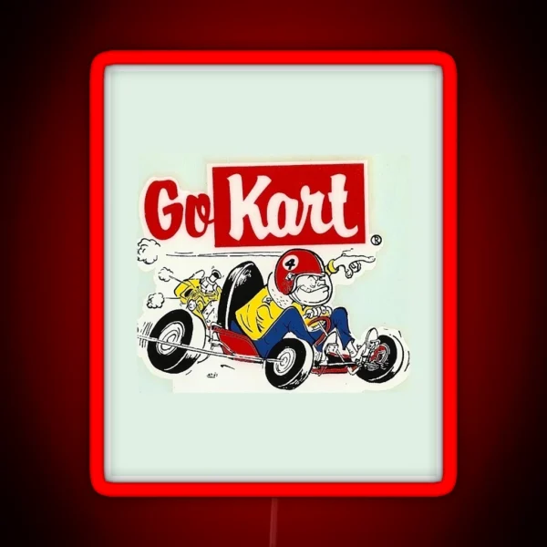 Go Kart Vintage RGB Neon Sign