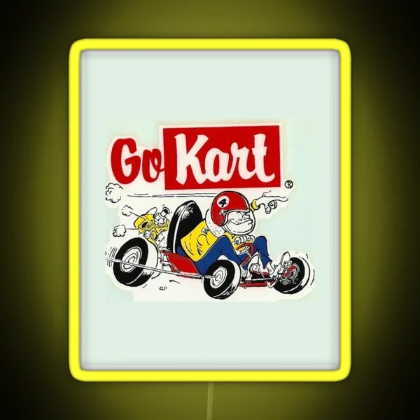 Go Kart Vintage RGB Neon Sign