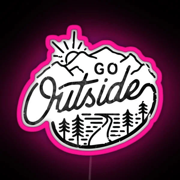 Go Outside RGB Neon Sign