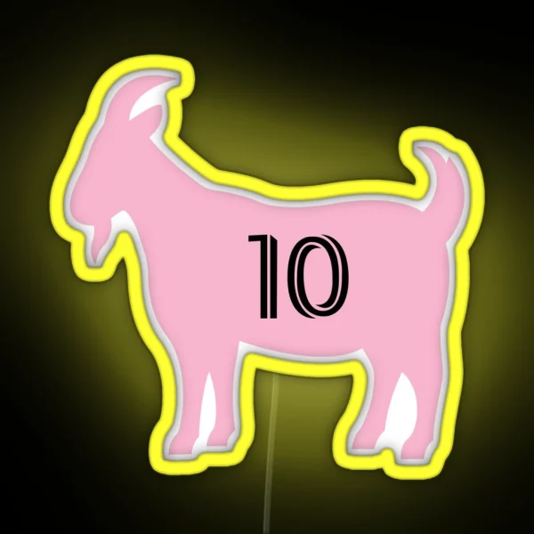 Goal 10 Messi Inter Miami RGB Neon Sign