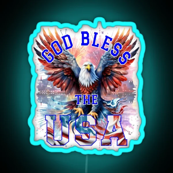 God Bless The United States Of America RGB Neon Sign