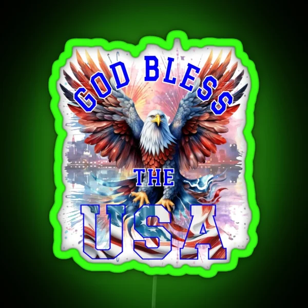 God Bless The United States Of America RGB Neon Sign
