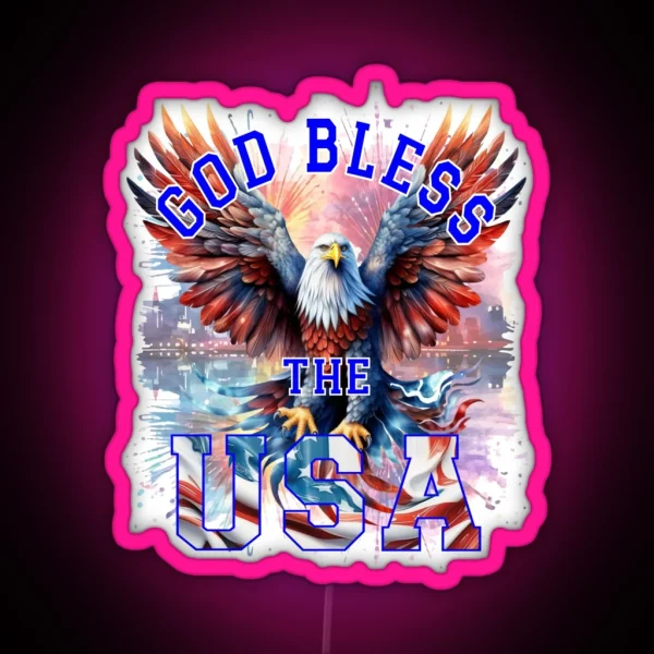God Bless The United States Of America RGB Neon Sign