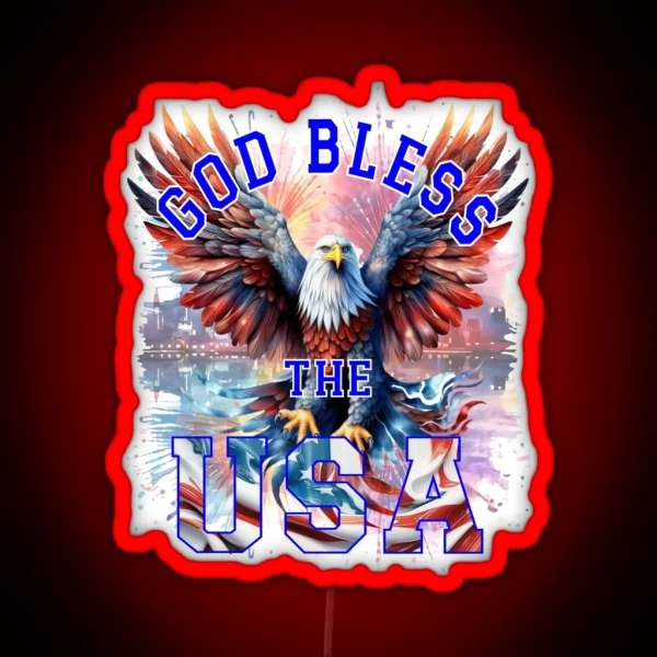 God Bless The United States Of America RGB Neon Sign