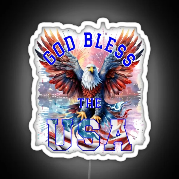 God Bless The United States Of America RGB Neon Sign